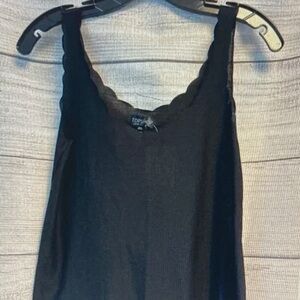 Topshop Black Scalloped Edge Camisole